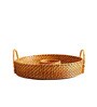Niger Brown Dia 15 Inch Bamboo Round Serving Tray