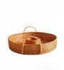 Niger Brown Dia 15 Inch Bamboo Round Serving Tray