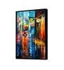 Night Life Multicolour Synthetic Wood Framed Canvas Wall Painting