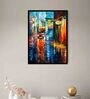 Night Life Multicolour Synthetic Wood Framed Canvas Wall Painting