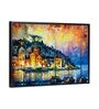 Nightfall City Light Multicolour Synthetic Wood Framed Canvas Wall Painting