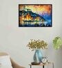 Nightfall City Light Multicolour Synthetic Wood Framed Canvas Wall Painting