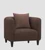 Niki Fabric 1 Seater Sofa In Coffee Brown Color