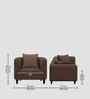 Niki Fabric 1 Seater Sofa In Coffee Brown Color
