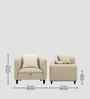 Niki Fabric 1 Seater Sofa In Ivory Cream Color