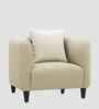 Niki Fabric 1 Seater Sofa In Ivory Cream Color