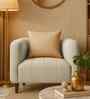 Niki Fabric 1 Seater Sofa In Ivory Cream Color