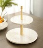 NikkisPride Elegant Two-Tier Marble Stand   Versatile Serveware for Cakes & More