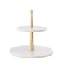 NikkisPride Elegant Two-Tier Marble Stand   Versatile Serveware for Cakes & More