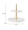 NikkisPride Elegant Two-Tier Marble Stand   Versatile Serveware for Cakes & More