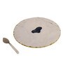 NikkisPride Gourmet Marble Cheese Platter Agate inlay  with Spreader   Elegant & Multi-Purpose Serveware