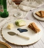 NikkisPride Gourmet Marble Cheese Platter Agate inlay  with Spreader   Elegant & Multi-Purpose Serveware