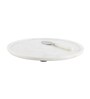 NikkisPride Gourmet Marble Round Cheese Platter with Spreader   Elegant & Multi-Purpose Serveware