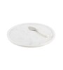 NikkisPride Gourmet Marble Round Cheese Platter with Spreader   Elegant & Multi-Purpose Serveware