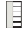 Nikola Crockery cum Bookshelf & Divider Unit in Antique Ebony & Ivory Colour