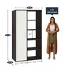 Nikola Crockery cum Bookshelf & Divider Unit in Antique Ebony & Ivory Colour