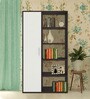 Nikola Crockery cum Bookshelf & Divider Unit in Antique Ebony & Ivory Colour