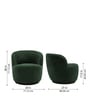 Nikoli Boucle Barrel Revolving Chair In Green Chair