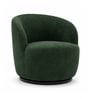 Nikoli Boucle Barrel Revolving Chair In Green Chair