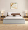 Bruce King Size Bed in Walnut & White Finish with Box Storage