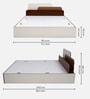Bruce King Size Bed in Walnut & White Finish with Box Storage
