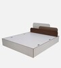 Bruce King Size Bed in Walnut & White Finish with Box Storage