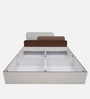 Bruce King Size Bed in Walnut & White Finish with Box Storage