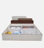 Bruce King Size Bed in Walnut & White Finish with Box Storage