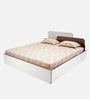 Bruce Queen Size Bed in Walnut & White Finish with Box Storage