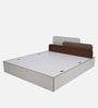 Bruce Queen Size Bed in Walnut & White Finish with Box Storage