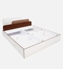 Bruce Queen Size Bed in Walnut & White Finish with Box Storage