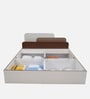 Bruce Queen Size Bed in Walnut & White Finish with Box Storage