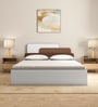 Bruce Queen Size Bed in Walnut & White Finish with Box Storage