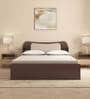 Daffodil King Size Bed in Walnut Finish with Headboard & Box Storage