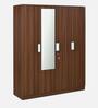 Joyce 4 Door Wardrobe With Mirror in Classic Walnut Finish