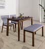 Kylo 4 Seater Dining Set in Rio Brown Finish with Bench