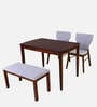 Kylo 4 Seater Dining Set in Rio Brown Finish with Bench