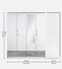 Marbito 4 Door Wardrobe in White Finish with Mirror