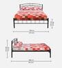 Nimbo Metal Queen Size Bed in Black Finish