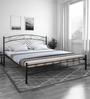 Nimbo Metal Queen Size Bed in Black Finish