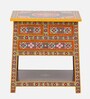 Nimilita Solid Wood Bedside Table In Hand-Painted Multicolour