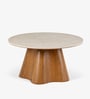 Nira Marble Coffee Table In New Teak Light Finish