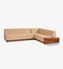 Nira Sectional C-Shape Sofa With Storage In New In Teak Light Finish