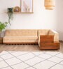 Nira Sectional C-Shape Sofa With Storage In New In Teak Light Finish