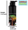 Black 1000ml Classic Flip UV I am the best Quote Printed Single Wall Stainless Steel Sipper Cap Water Bottle