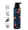Black Florens 1000ml Classic Flip UV Printed Single Wall Stainless Steel Sipper Cap Water Bottle