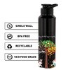 Black 1000ml Classic Flip UV I am the best Quote Printed Single Wall Stainless Steel Sipper Cap Water Bottle