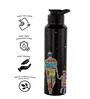 Black 1000ml Classic Flip UV Dad Printed Single Wall Stainless Steel Sipper Cap Water Bottle