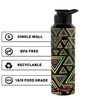 Black  Trigon 1000ml Classic Flip UV Printed Single Wall Stainless Steel Sipper Cap Water Bottle