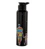 Black 1000ml Classic Flip UV Dad Printed Single Wall Stainless Steel Sipper Cap Water Bottle